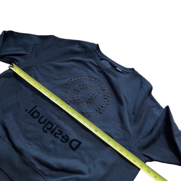 DESIGUAL Love Yourself Love Others Love the World Black Sweatshirt Sweater - Picture 7 of 8